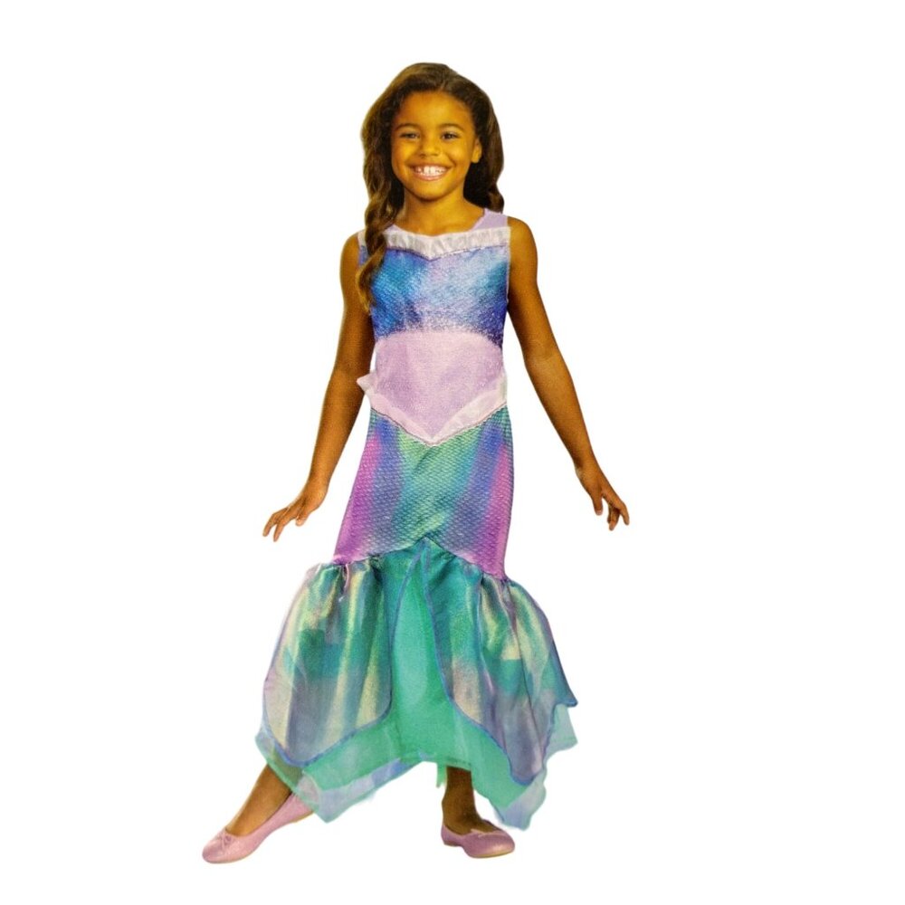 Disney Disguise Girls S (6/6X) Ariel Little Mermaid Dress Halloween Costume